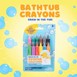 Bath Crayons Super Set - Set of 12 Draw in the Tub Colors with Bathtub Storage Mesh Bag -Non-Toxic, Safe for Children, Won't Disintegrate in Water -Art Project for Kids and Toddlers