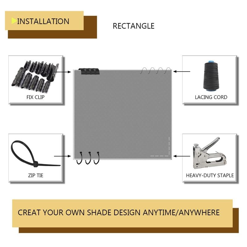 COARBOR 6Ft x 24Ft Outdoor Shade Cloth Sun Shade Fabric
