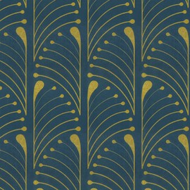 Peel and Stick Wallpaper Gold and Blue Wallpaper Geometric Contact Paper Removable Self Adhesive Wall Paper for Waterproof for Bathroom/Bedroom/Cabinet/shelf Walls Home Decoration Vinyl 17.3''x118.1''