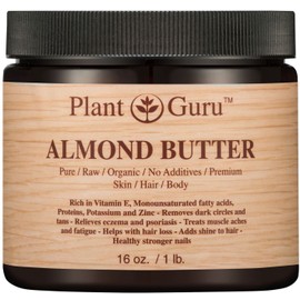 Almond Body Butter 16 oz 100% Pure Raw Fresh Natural Cold Pressed. Skin, Hair, Nail Moisturizer, For DIY Creams, Lip Balms, Lotions and Soap Making