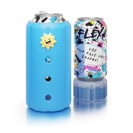 FITY Flex a 2-in-1 grippable Soft EVA Insulated can Cooler, Works with 12oz or 16oz Cans, Also Compatible with Popular Shoe Charms to accessorize. Includes a Matching FITY Freeze!! (Frost)