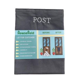 Post Catcher Bag for Mail Slots, Letter Boxes [Grey] No Tools or Screws Needed No Bending Down, Stops Dog Eating Mail (Grey)