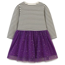 Hongshilian Girls Cotton Long Sleeve Dress Casual Cartoon Appliques Party Dresses(4T,Pumpkin & Hat)