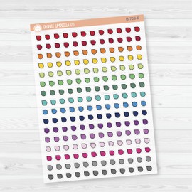 Tiny Tear Drop Flag Planner Stickers from Kits | Clear Matte | B-709-CM (Rainbow)
