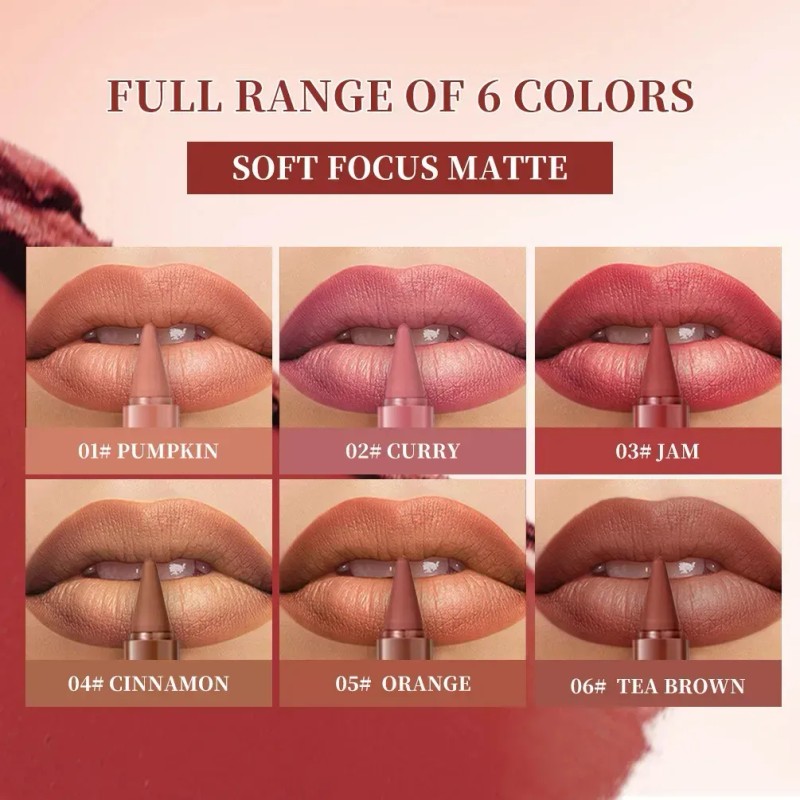 Set 6 Labiales En Barra Mate De Larga Duración 220-m422-6pcs