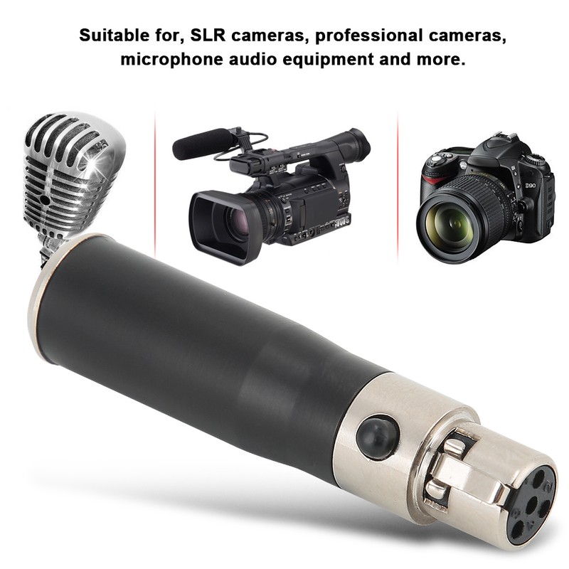 2PCS Mini XLR 3pin Male to Mini XLR 4pin Female