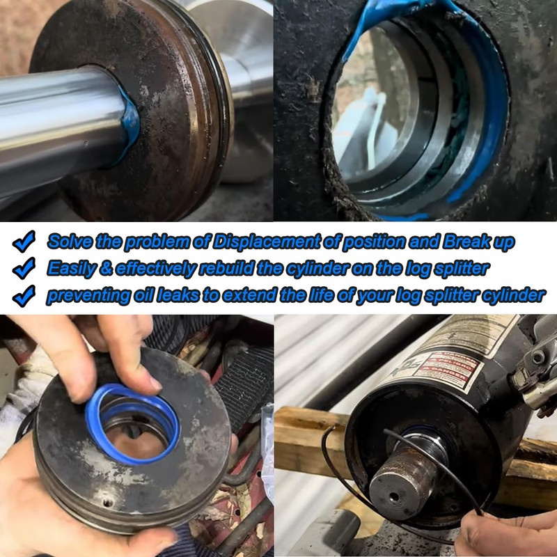 Hydraulic Log Splitter Cylinder Rebuild Seal Kit Suitable for 5.0"