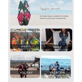 RanRui Floral Kaftan Dresses for Women Plus Size Beach Cover Up Silk Kaftans with Batwing Sleeves Oversized V-Neck Caftan Loungewear Mumu Dresses Mrs. Roper Costume Beach & Swimwear Cover Ups 9693-1