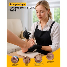 BEZOX 4PCS Pedicure Knife Set for Feet – Professional Ingrown Toenail Blade Tool, Callus Shaver & Foot Peeling Razor with Wide Curved, Beveled, Flat & Strip Blades (PU Leather Case Included) - Silver