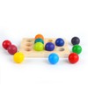 Rainbow Wooden Balls with Tray Wooden Sorting and Matching Game