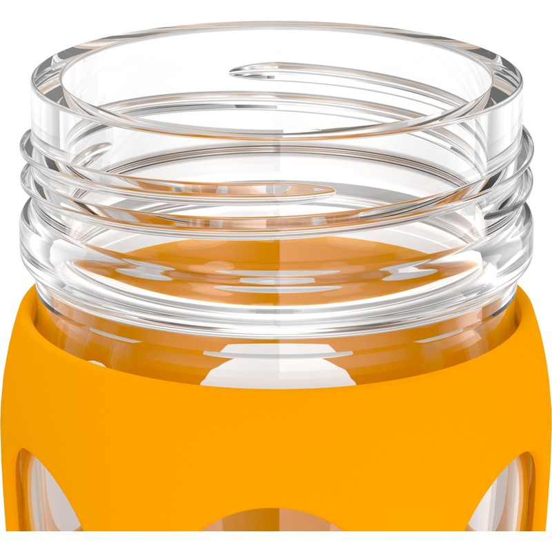 Lifefactory 16-Ounce Glass Water Bottle with Pivot Straw Cap and