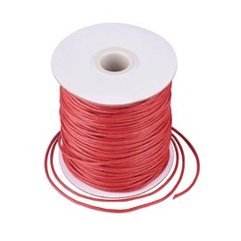 100 Yards/Roll 1.5mm Waxed Cotton Cord Beading Braided Thread Macrame Crafting String Rope for DIY Bracelet Necklace Jewelry Making Red