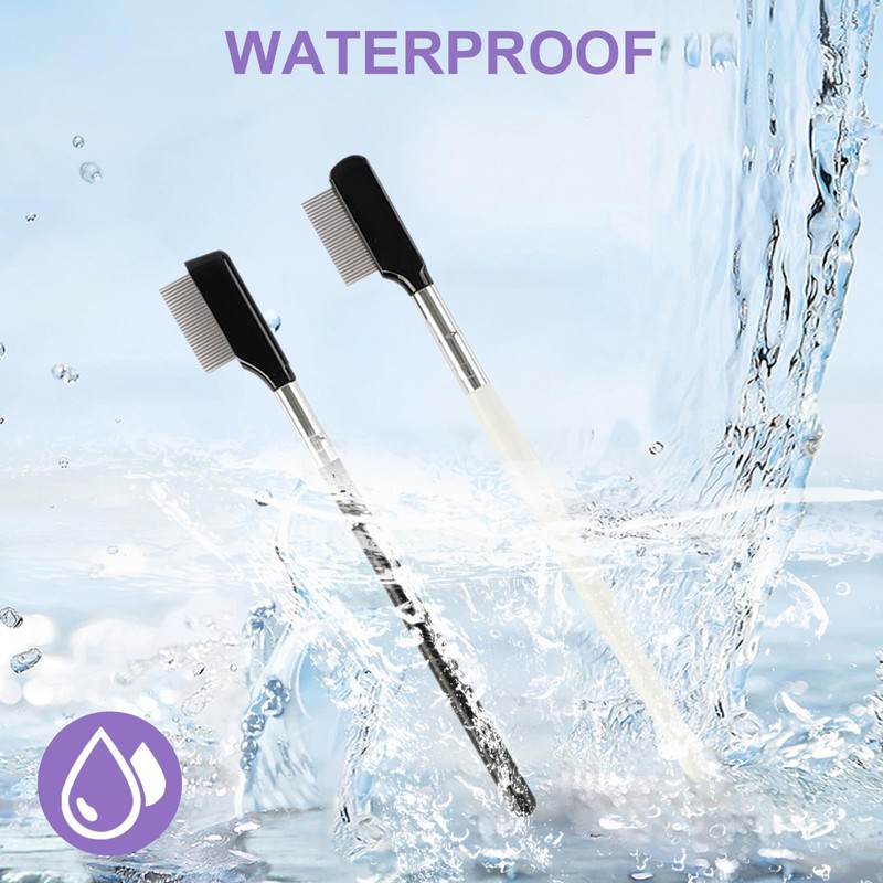 QIYUDA 2 Pack Metal Eyelash Comb Separator, Short Handle Eye