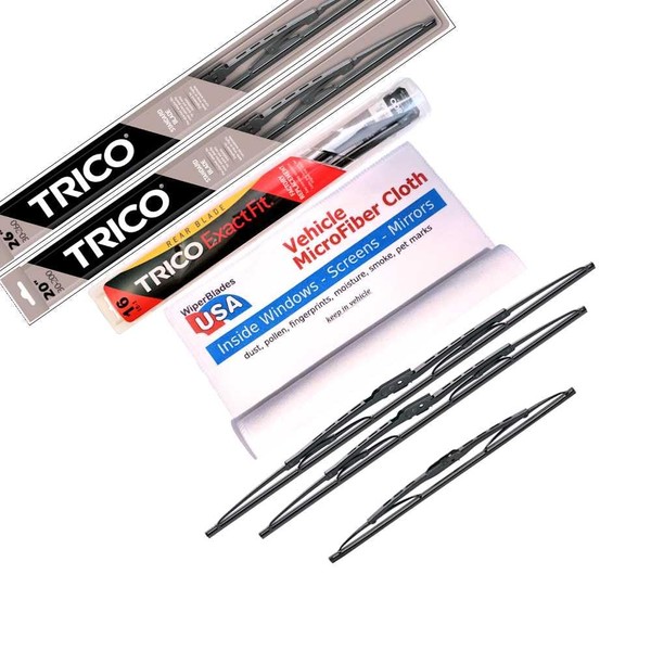 Wipers for 2010 Volkswagen Routan Set w/Rear Trico Steel Wipers