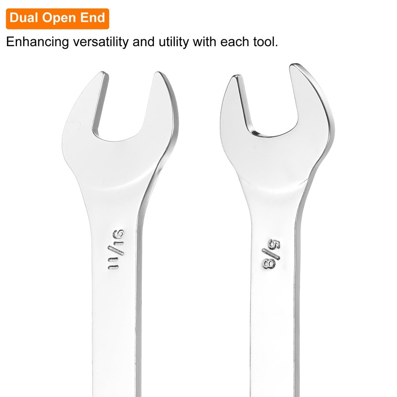 sourcing map Thin Open End spanners SAE, 5/8x11/16 Inches, Slim
