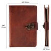 LONDO Genuine Leather Portfolio with Notepad and Snap Closure (Brown,