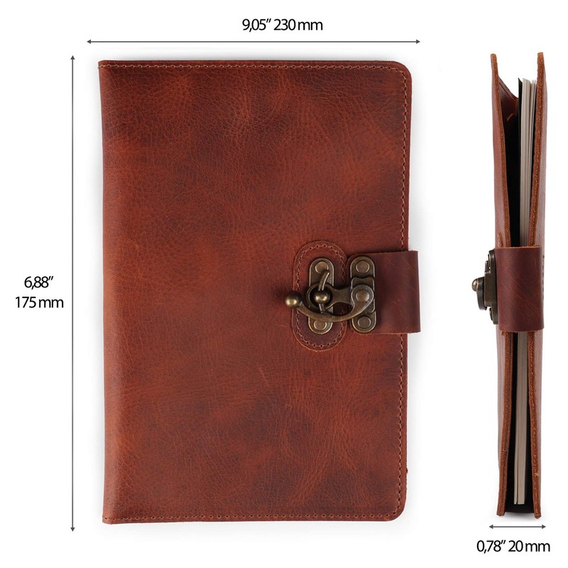 LONDO Genuine Leather Portfolio with Notepad and Snap Closure (Brown,