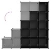 vidaXL Storage Cube Organizer with 15 Cubes - Black Polypropylene