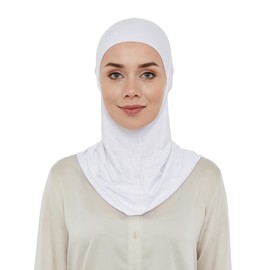 ihvan online, Hijab Undercap, Full Neck Coverage Under Scarf Hijabs, Head Coverings for Women, Muslim Stretchy Turban, White