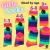 Bubblegum Divas Girls Socks Rainbow Stripe Knee High Stockings Kids