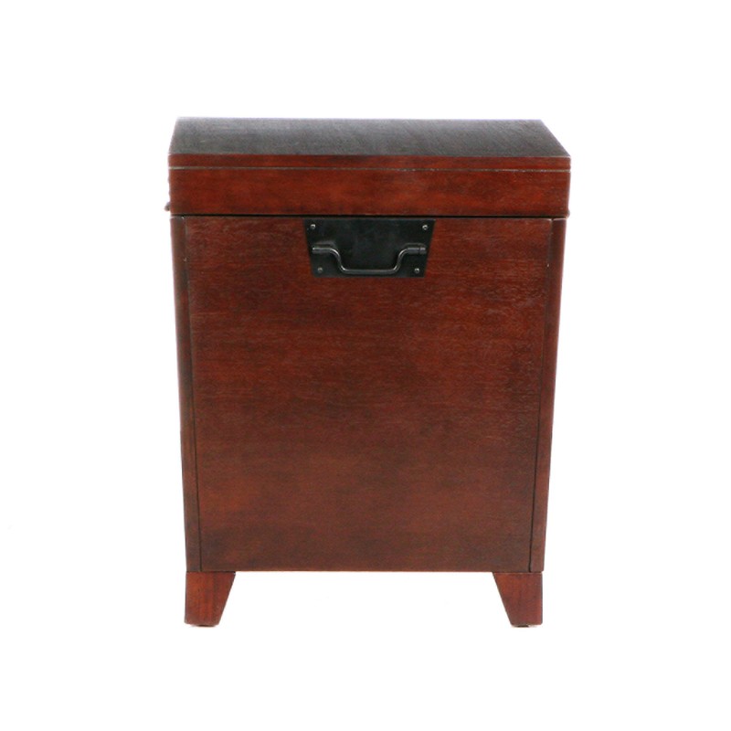 SEI Furniture Pyramid Storage Trunk, End Table, Espresso