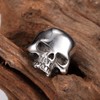 Black Stainless Steel Men's Cool Skull Head Solid Ring Punk