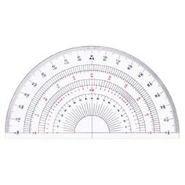 DRAPAS 16507 Acrylic Half Circular Protractor, 11.8 inches (30 cm)