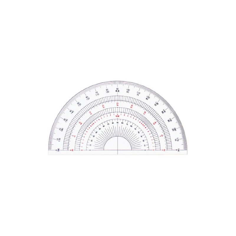 DRAPAS 16507 Acrylic Half Circular Protractor, 11.8 inches (30 cm)
