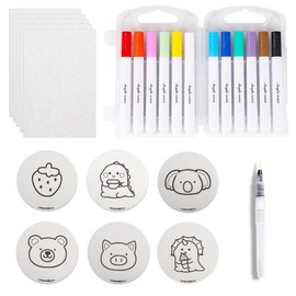 23 Pcs Set 3D Foam Texture Painting Kit, Creative DIY Art Set with 6 Fun Designs, 12 Color Markers and 5 Water Pens, Ideal for Kids Crafts and Family Activities