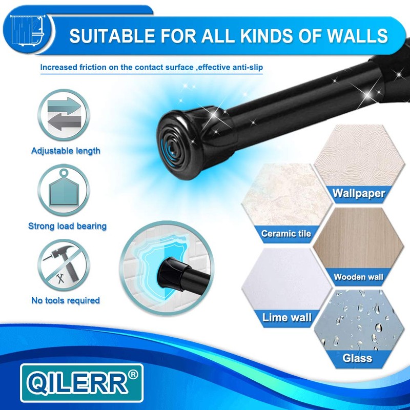 QILERR Tension Rods 28 to 48 Inches 6 Pack Adjustable
