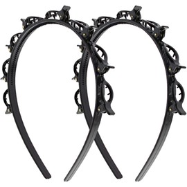 Zac's Alter Ego Set of 2 Strong Black Hair Braiding Twister Plastic Teeth Comb Hair Alice Headbands/Alicebands