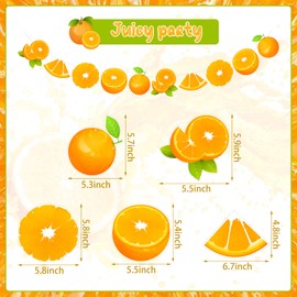 Henoyso Henoyso 4 Pcs Orange Birthday Banner Orange Party Decorations Citrus Slice Garland Citrus Party Decor Photo Backdrop Fruit Themed Baby Shower Carnivals Decorations
