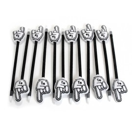 Sports Fan Foam Finger Pens, 12 Pack for Birthday Party Supplies Decorations Favors Office Gift #1 Basketball Baseball Football Soccer Team Building Pointer Finger Plush Superbowl
