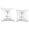 Messerschmitt Bf 108 Taifun WW2 German Plane Blueprint Throw Pillow