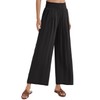 ZXIHZF Women’s Summer Palazzo Pants Wide Stretch Smocked Waist Lounge