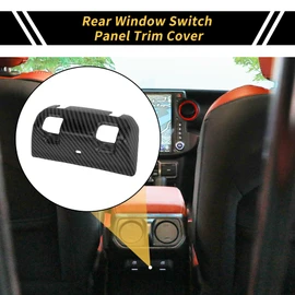 REPAIROCK Jeep 1pc Rear Window Switch Panel Trim Cover Rear Window Switch Control Panel Cover Trim Decoration for Wrangler JL JLU 18-24 ABS Carbon Fiber Black