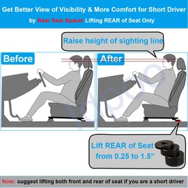 Rear Seat Spacer Riser Lift Kit - Adjustable 0.25" to 1.5" Blocks Jacker, compatible with Toyota Tacoma 2005-2022, 4Runner 2003-2022, FJ 2006-2014 and Lexus GX460 GX470 2003-2022 (Solid Aluminum)