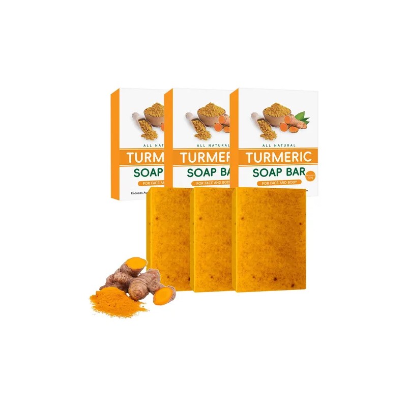 3pc Jabon De Baño Aclarante De Piel Jabón Cúrcuma De