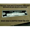 N\A ENGRAVED HULL HIN NUMBER PLATE DATA IDENTIFICATION ID TAG