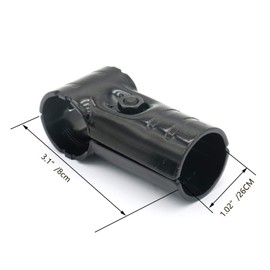 Black 1.02", T-shaped inclined pipe connector pipe clamp