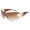 Pro Acme Wrap Around Rimless Sunglasses for Women Men Oversized