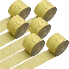 CC wonderland zone 12 Rolls of Gold Crepe Tapes, Crepe Paper Streamers Celebration Decoration, Each 4.5 cm x 25 m