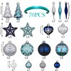 Valery Madelyn 70pcs 3-9cm Shatterproof Christmas Baubles Pack, Winter Wishes