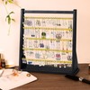 Poyilooo Earring Organizer Stand, Rustic Wood Earring Holder Rack, 5