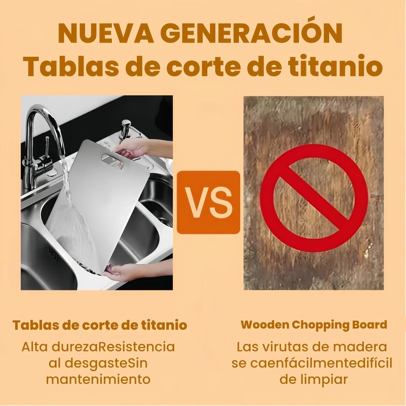 Tabla de Cortar de Titanio Puro TUYHILAQ 2025 Grosor Superior