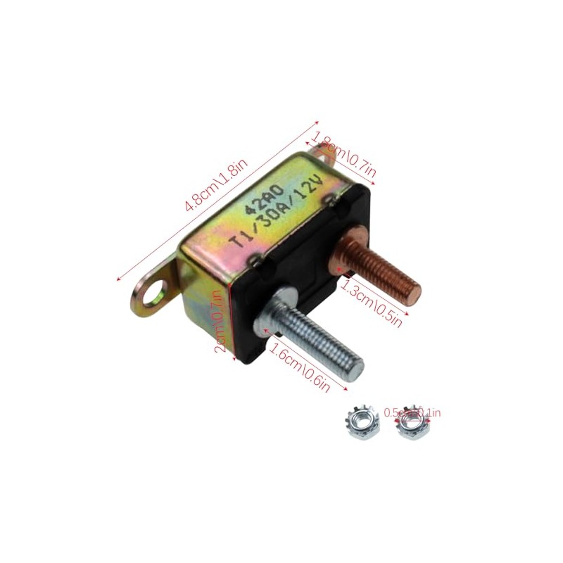ZOOKOTO ZOOKOTO 5pcs 12V 30A Auto Circuit Breaker Automatic Reset