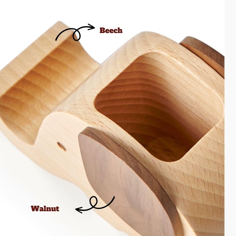 Vadisun Elephant Pencil Holder & Phone Stand - Solid Wood