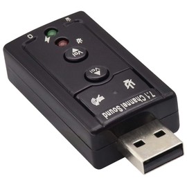 zdyCGTime USB 2.0 Virtual 7.1 Channel Stereo Audio Adapter External Sound Card with 3.5 mm Audio and Microphone Ports, Internal Amplifier and Volume Control. Plug and Play (Black)