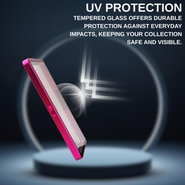 RedCap Magnetic Aluminum Graded PSA Slab Guard UV Resistant Glass 35PT Premium Protector Display Case For Standard PSA CGC Graded Sport Trading Cards - Pink Mirage