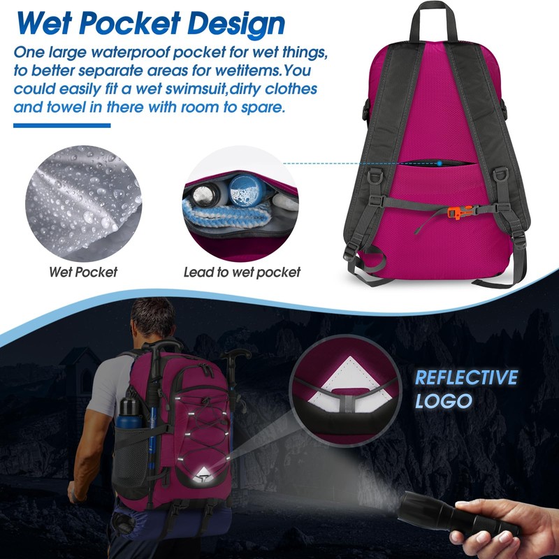 40L Packable Backpack Waterproof Hiking Backpacks Lightweight Outdoor Sport Travel